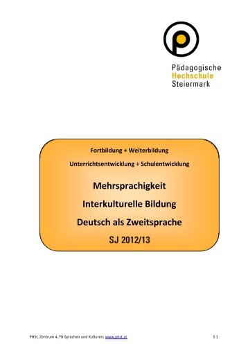 Mehrsprachigkeit Interkulturelle Bildung Deutsch als Zweitsprache