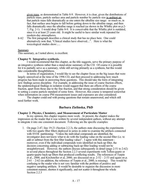 Review of the Air Quality Criteria Document for Particulate Matter