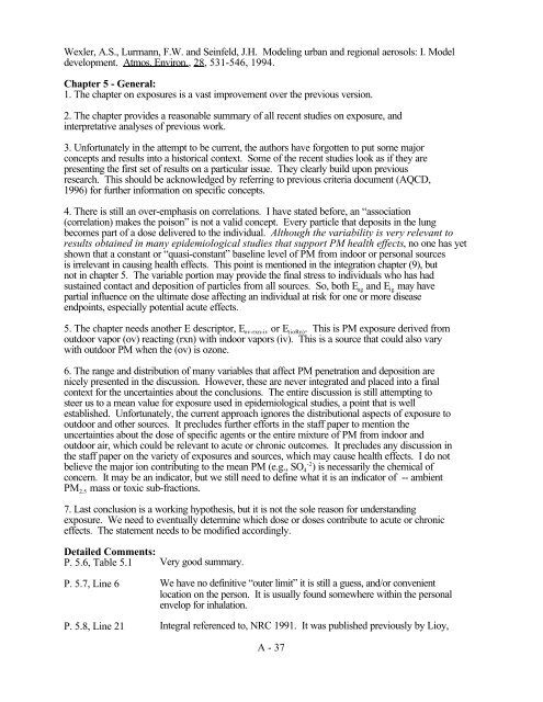 Review of the Air Quality Criteria Document for Particulate Matter