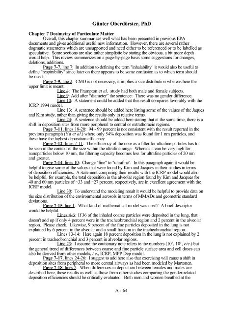 Review of the Air Quality Criteria Document for Particulate Matter