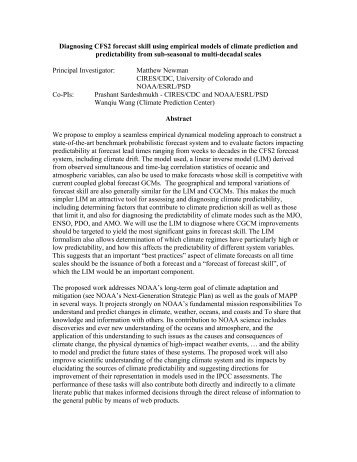 Diagnosing CFS2 forecast skill using empirical models of climate ...