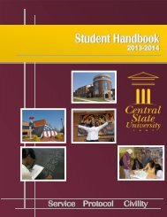 Student Handbook 2013-2014 - Central State University