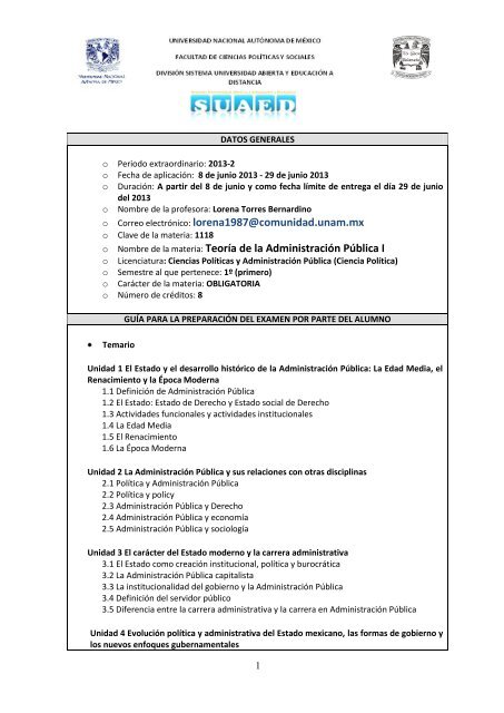 teoria de la administracion publica - suaed - UNAM