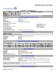 MATERIAL SAFETY DATA SHEET PLEDGE - Lemon (Aerosol)