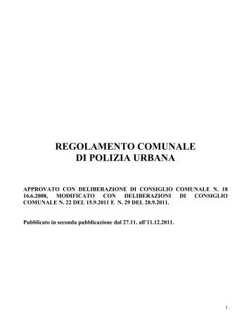 Regolamento di Polizia Urbana - Comune di Serravalle Scrivia