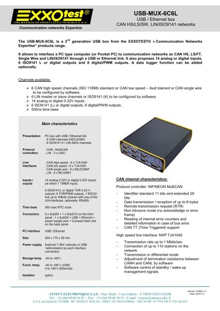 USB-MUX-6C6L - Exxotest