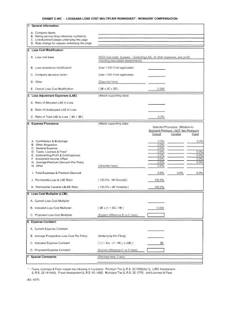 BULLETIN NO. 07-06 - Louisiana Department of Insurance