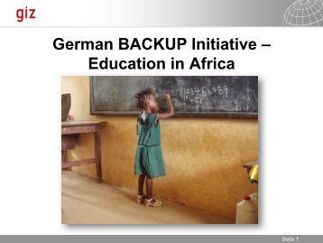 Deutsche BACKUP Initiative - Bildung in Afrika - Global Partnership ...