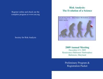 Preliminary Program - Society for Risk Analysis