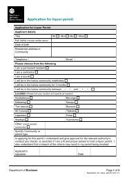 Application for liquor permit - Department of Business