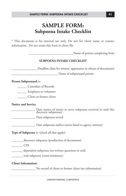 Understanding Subpoenas - Texas Council on Family Violence