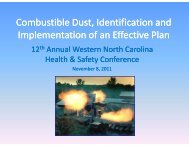 Combustible Dust - Western NC Safety and Health Conference