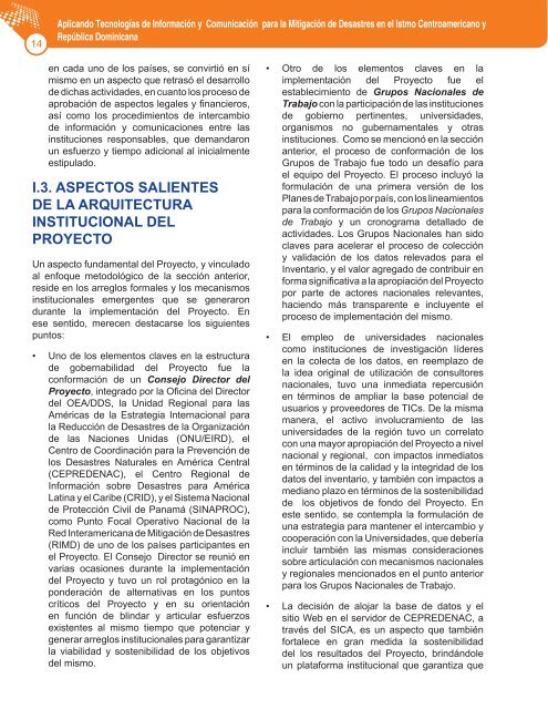 i.1. antecedentes y objetivos del proyecto - Red Interamericana de ...