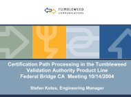 Certification Path Processing in the Tumbleweed Validation ...