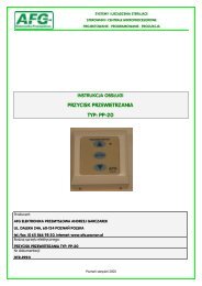 Instrukcja_PP-20 - AFG Elektronika PrzemysÅowa - PoznaÅ