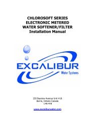 chlorosoft water softener filter installation manual - Excalibur Water ...