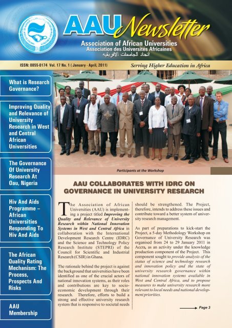 AAU NEWSLETTER English Vol. 17 Issue 1 2011 - AAU Resource ...