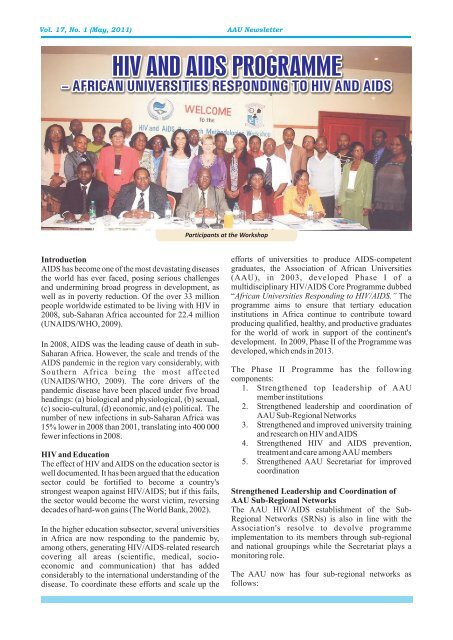 AAU NEWSLETTER English Vol. 17 Issue 1 2011 - AAU Resource ...