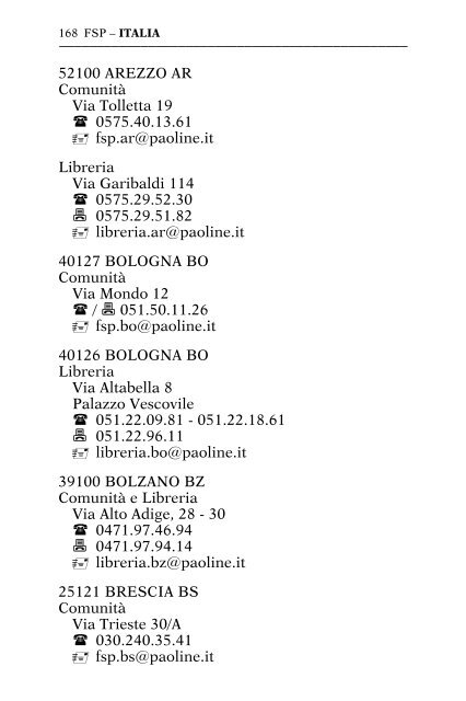 indirizzi paolini - Societa San Paolo