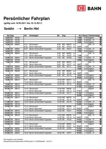 Fahrplan Seddin-Berlin Hbf und zurück - Neuseddin.eu