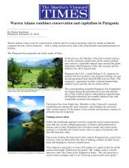 Warren Adams combines conservation and ... - Patagonia Sur