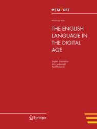 THE ENGLISH LANGUAGE IN THE DIGITAL AGE - META-NET