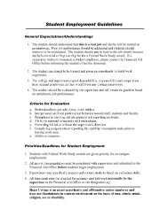 Student Employment Guidelines - Regis College