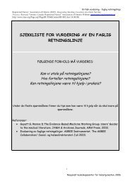 sjekkliste for vurdering av en faglig retningslinje - Kunnskapsbasert ...