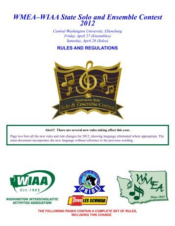 WMEAâWIAA State Solo and Ensemble Contest 2012 - Washington ...