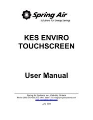 KES Touchscreen User Manual 2009 - Spring Air Systems Inc.