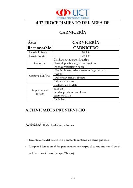 Manual de Procedimientos Operativos para el Restaurante las ...