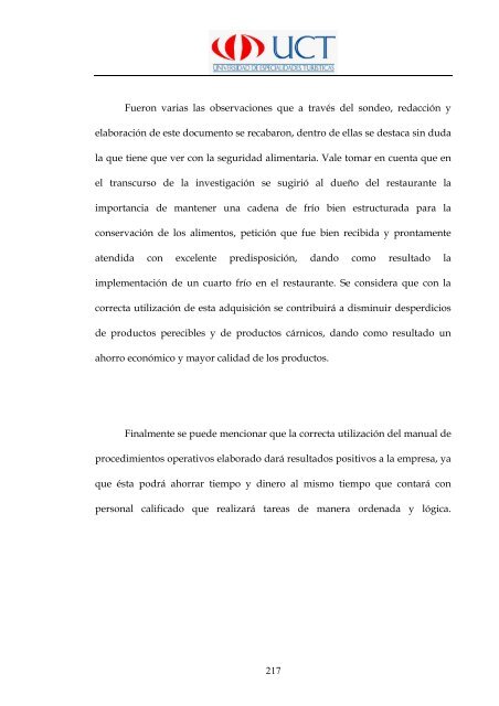 Manual de Procedimientos Operativos para el Restaurante las ...