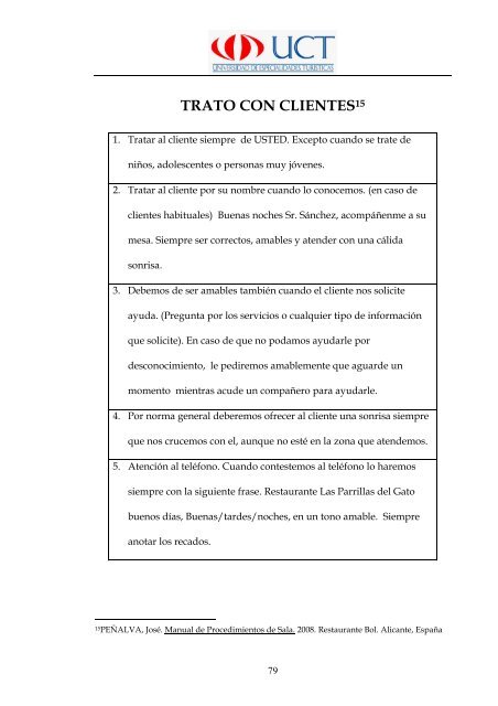 Manual de Procedimientos Operativos para el Restaurante las ...