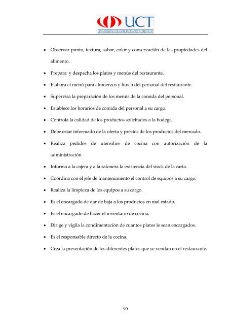 Manual de Procedimientos Operativos para el Restaurante las ...