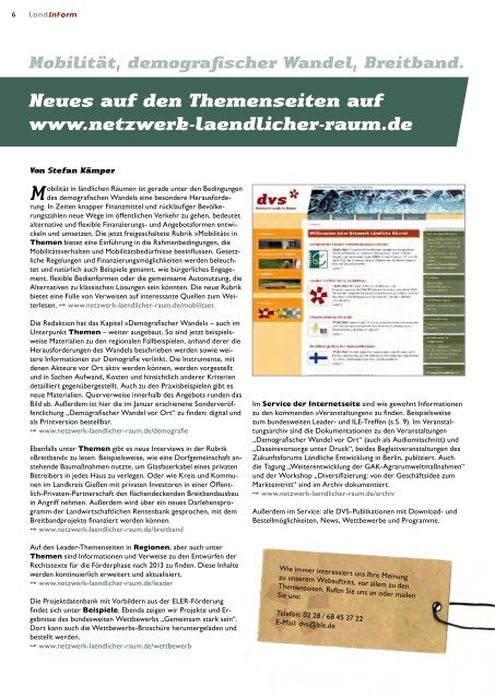 Mehr Informationen - Deutsche Vernetzungsstelle Ländliche Räume