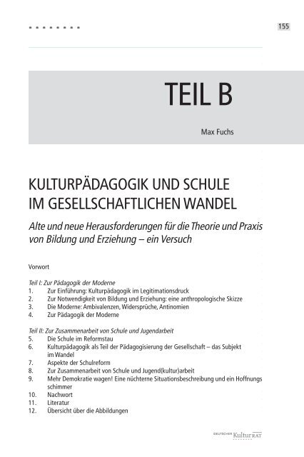 Kulturelle Bildung in der Bildungsreformdiskussion – Konzeption ...