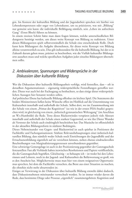 Kulturelle Bildung in der Bildungsreformdiskussion – Konzeption ...