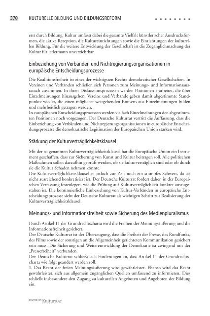 Kulturelle Bildung in der Bildungsreformdiskussion – Konzeption ...