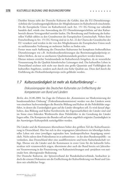 Kulturelle Bildung in der Bildungsreformdiskussion – Konzeption ...