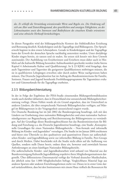 Kulturelle Bildung in der Bildungsreformdiskussion – Konzeption ...