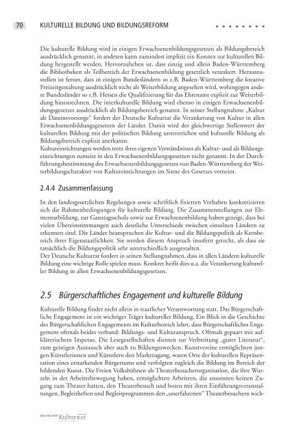 Kulturelle Bildung in der Bildungsreformdiskussion – Konzeption ...