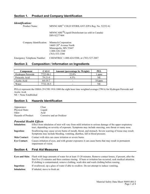 Minncare MSDS - Liquidyne