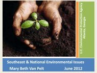 Southeast & National Environmental Issues Mary Beth Van Pelt ...