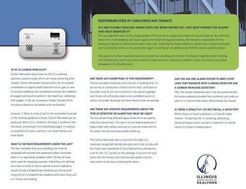 Carbon Monoxide Detectors - Illinois Association of REALTORS