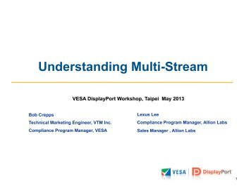 Understanding Multi-Stream – VESA and Allion