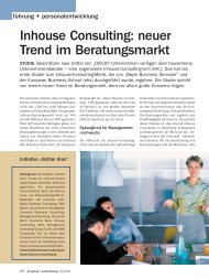 Inhouse Consulting: neuer Trend im Beratungsmarkt