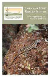 Life Long Learning brochure - Chihuahuan Desert Nature Center