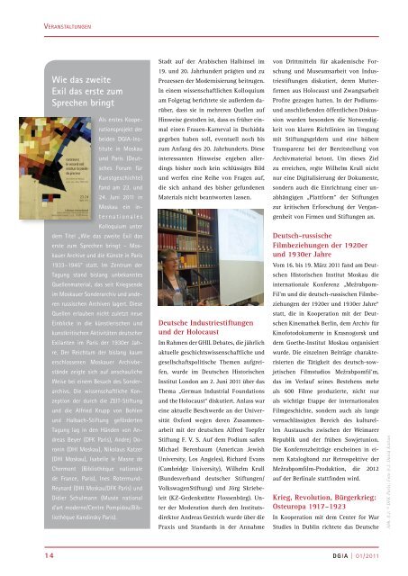 Rundbrief 01 - November 2011 - Max Weber Stiftung