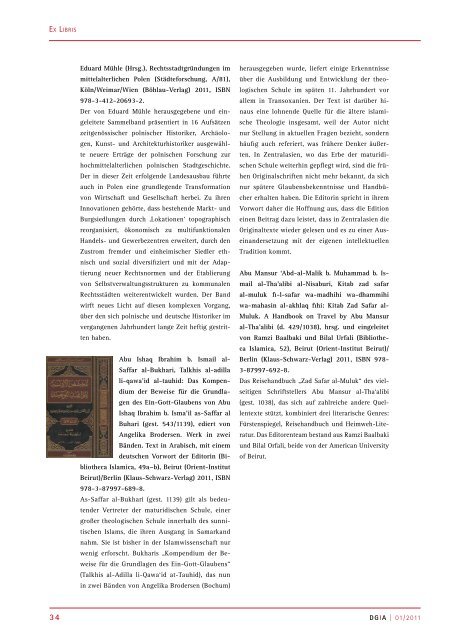 Rundbrief 01 - November 2011 - Max Weber Stiftung