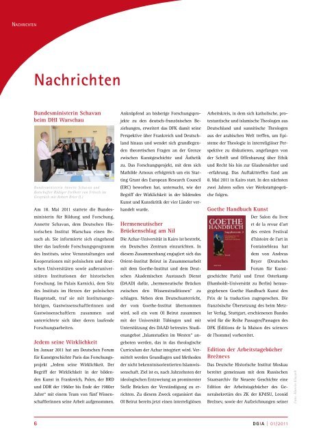 Rundbrief 01 - November 2011 - Max Weber Stiftung